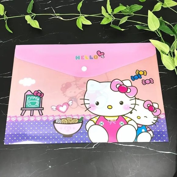 Hello Kitty Binder Folders 4pc School Tote Document Papers Work School Sanrio - Picture 5 of 6